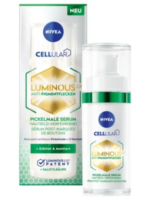 Vrácení Zdarma Nivea sérum 30 ml proti tmavým skvrnám po akné Cellular Luminous 630°