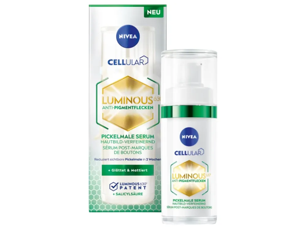 Vrácení Zdarma Nivea sérum 30 ml proti tmavým skvrnám po akné Cellular Luminous 630°