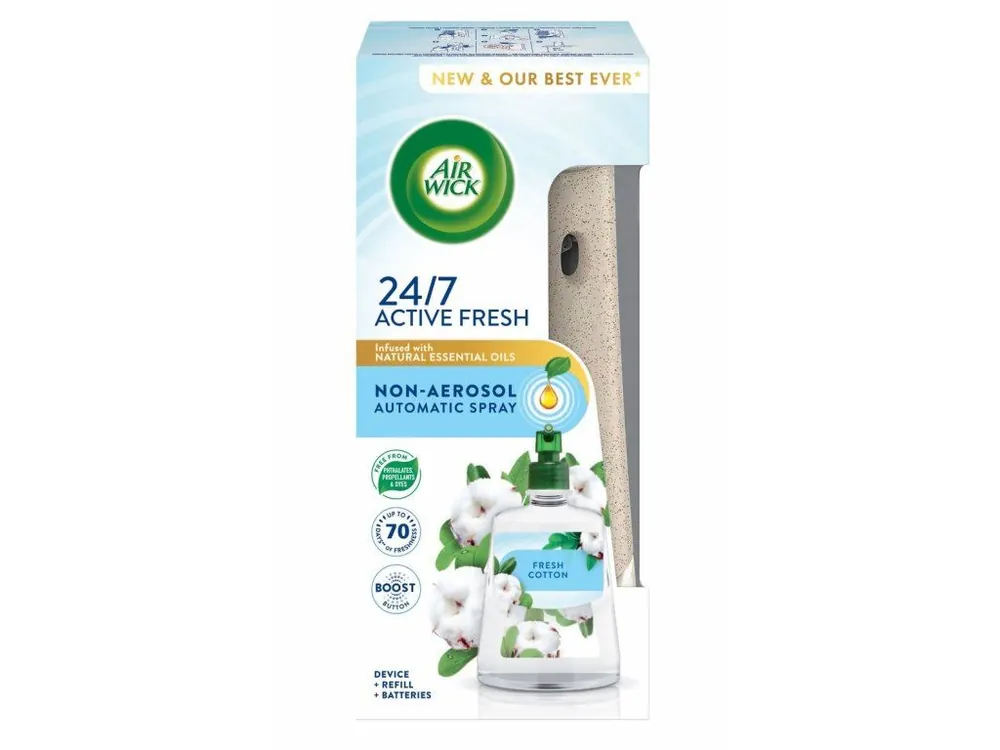 Nová Kolekce Air Wick Active Fresh strojek s náplní 228 ml Fresh Cotton