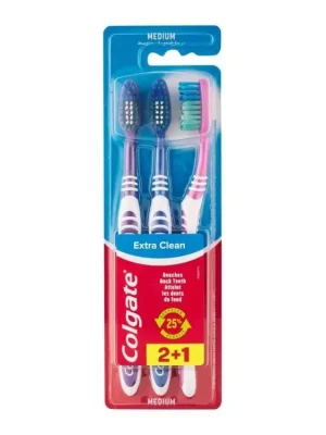 Cenový Hit Colgate zubní kartáček Extra clean 2+1 ks zdarma (střední)