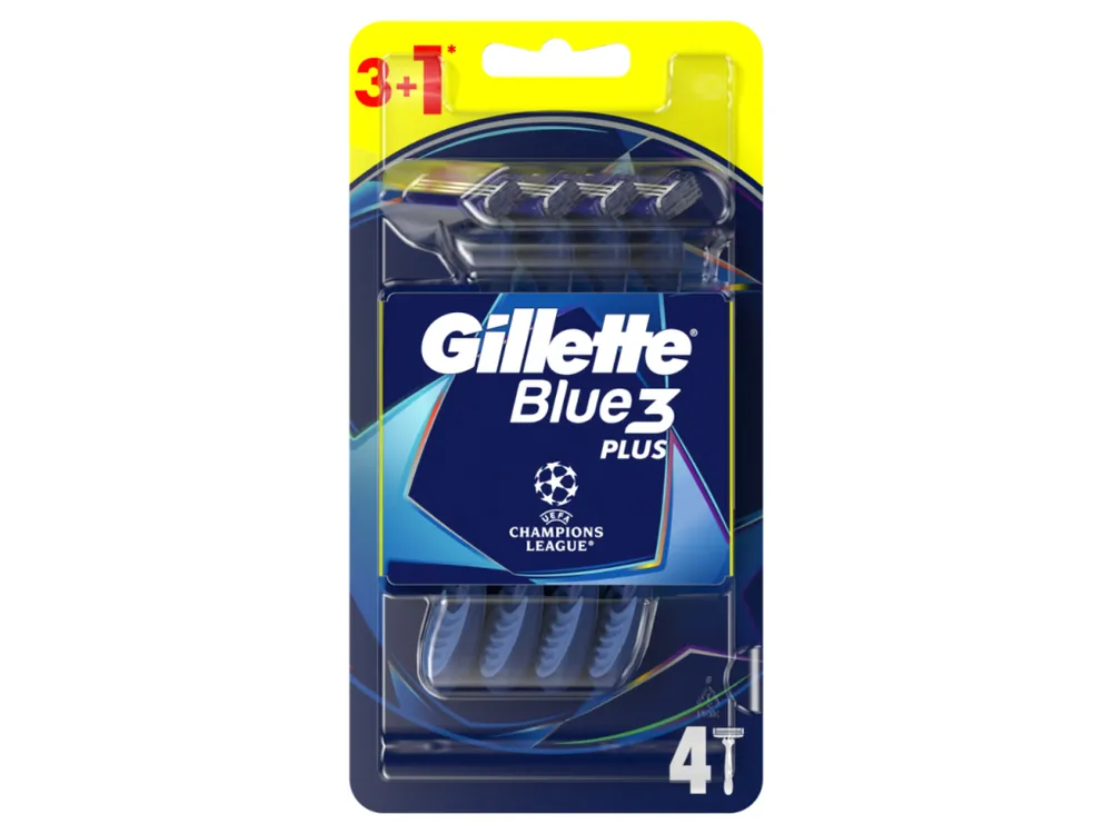 Gillette jednorázové holicí strojky Blue3 Plus 3+1 ks zdarma Dokud Zásoby Vydrží