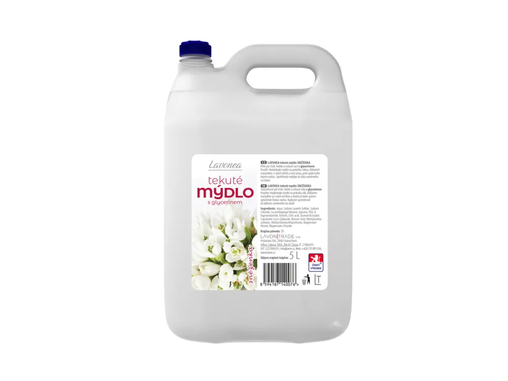 Výprodej Lavonea tekuté mýdlo náhradní náplň 5 l Sněženka