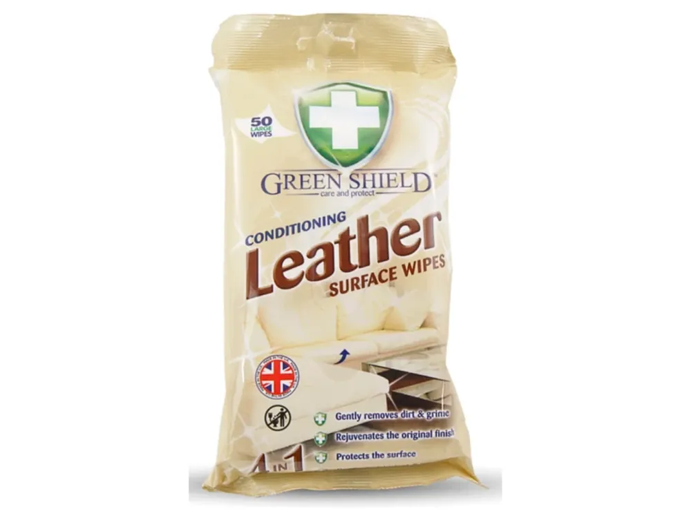 Green Shield čistící ubrousky na kůži 50 ks Leather Jen Po Omezenou Doba