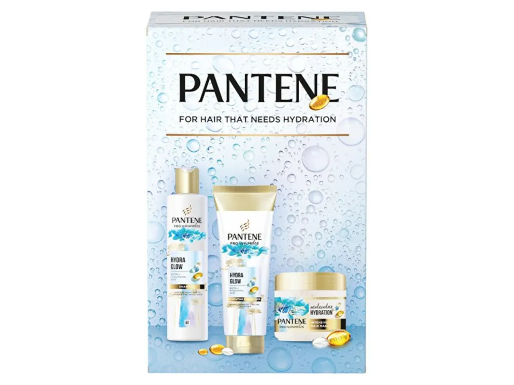 Pantene dárková sada Hydra Glow (šampon 250 ml + balzám 160 ml + maska 300 ml) Cenový Hit