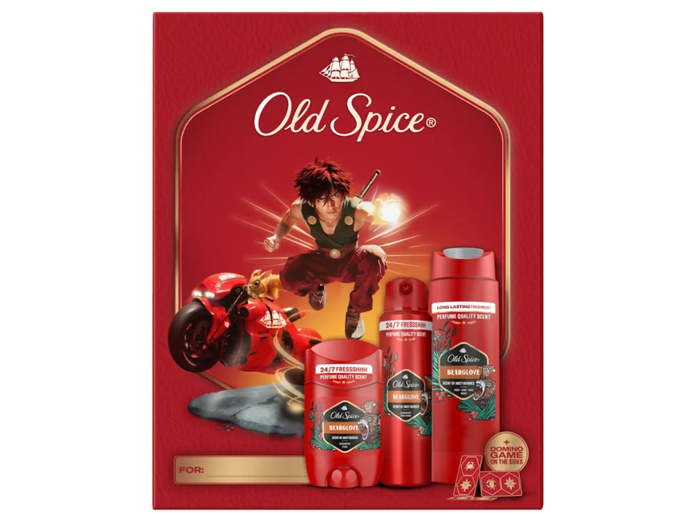 Old Spice dárková sada Bearglove (sprchový gel + deostick + deosoprej) Výprodej