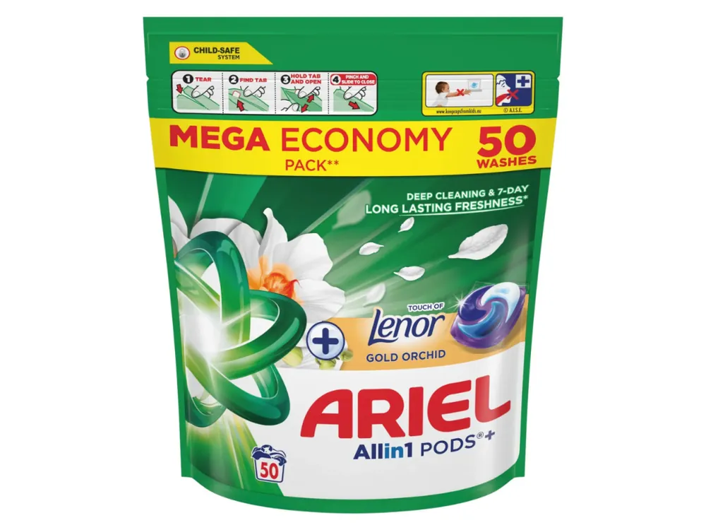Hit Sezóny Ariel gelové kapsle 50 ks Touch of Lenor Gold Orchid All in 1