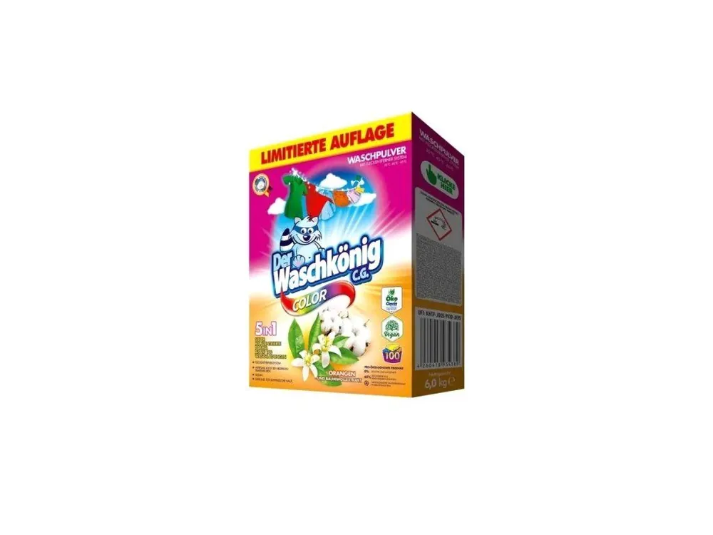 Kup Teď Waschkönig prací prášek 100 dávek Color Orangen & Baumwolle 6 kg