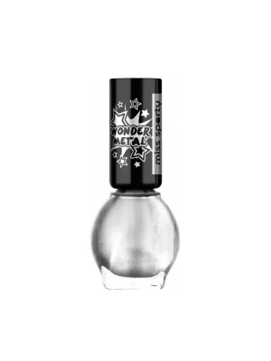 Autentický Miss Sporty lak na nehty 7 ml Wonder Metal 10 Ultra Silver stříbrný