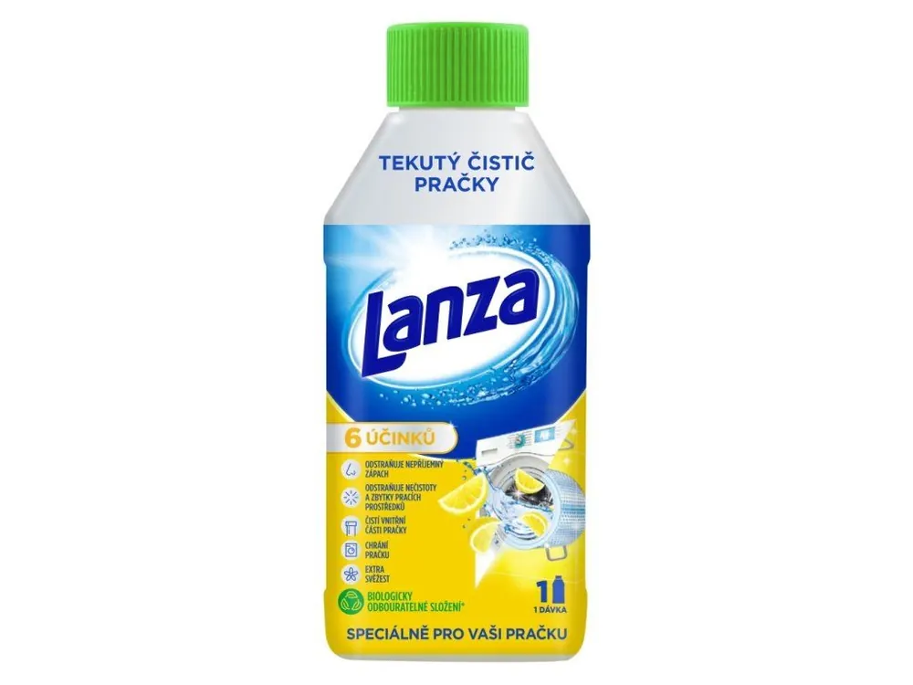 Sleva Lanza tekutý čistič pračky 250 ml Lemon