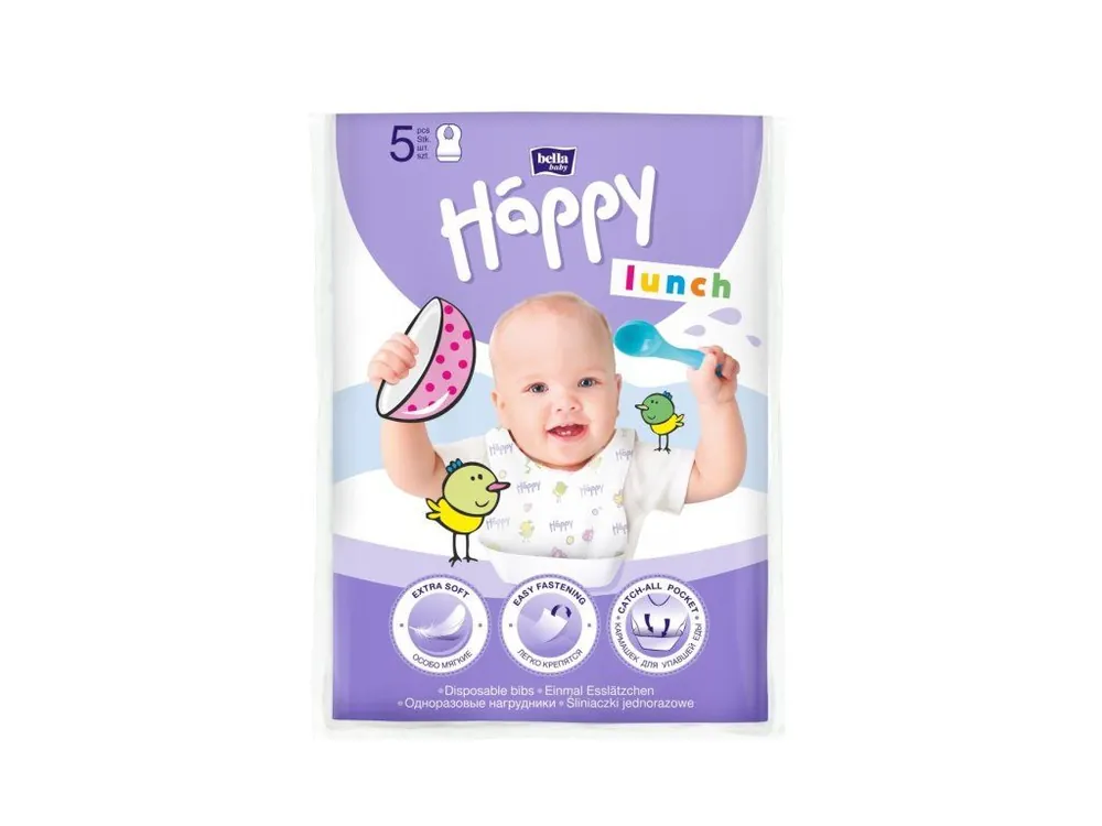 Koupit Online Bella Baby jednorázové bryndáčky 5 ks Happy Lunch