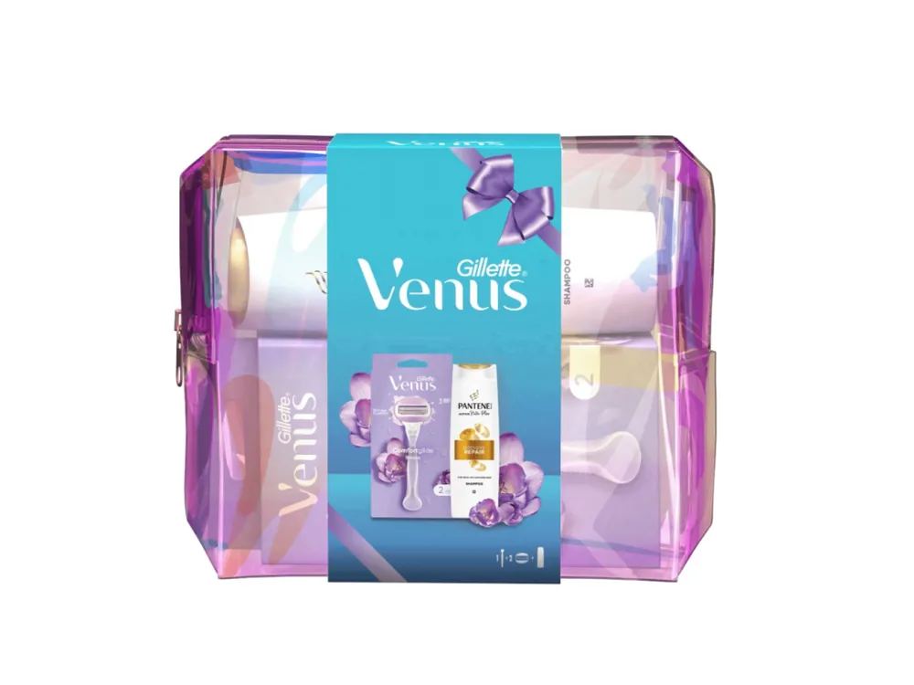Kup Teď Gillette dárková sada Venus Comfortglide Breeze (strojek + 2 hlavice + šampon 250 ml)