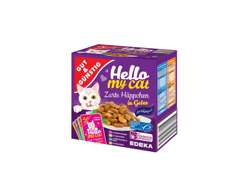 Speciální Cena Gut & Günstig masové kapsičky pro kočky 8 x 100 g v želé