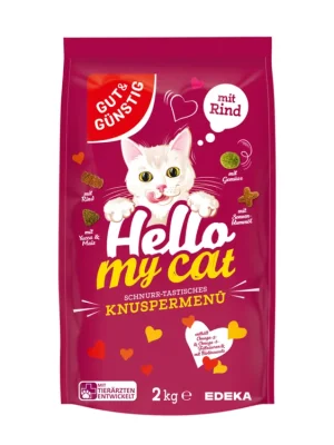 Poslední Šance Gut & Günstig Hello my cat granule pro kočky 2 kg Hovězí