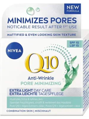 Výprodej Nivea denní krém 50 ml Q10 Pore Minimizing proti vráskám SPF 15Mastná a smíšená pleť