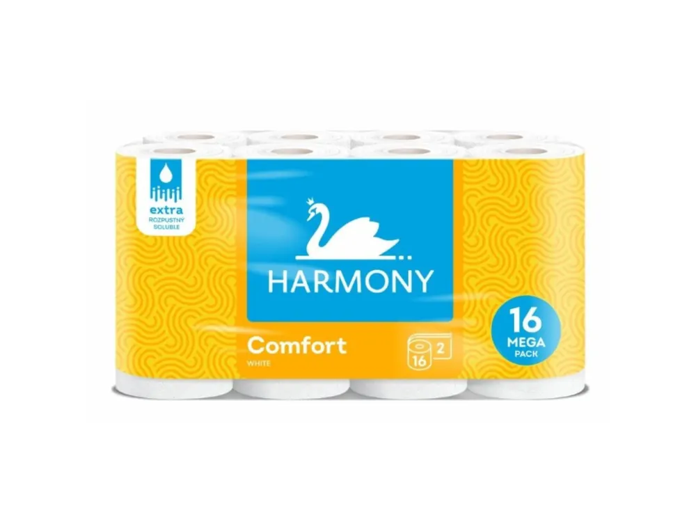 Harmony toaletní papír 16 rolí (2 vrstvý) Comfort White Ověřený