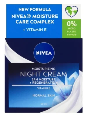 Výhodná Nabídka Nivea noční krém 50 ml Moisturizing 24 h Intenzivní hydrataceNormální pleť