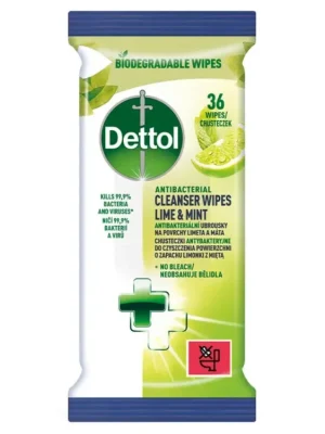 Dettol antibakteriální ubrousky na povrchy 36 ks Limetka a Máta Tovární Cena