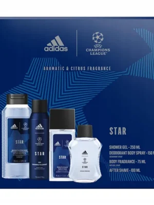 Adidas dárková sada UEFA Star (VPH+DNS+deodorant+sprchový gel) Jen Po Omezenou Doba