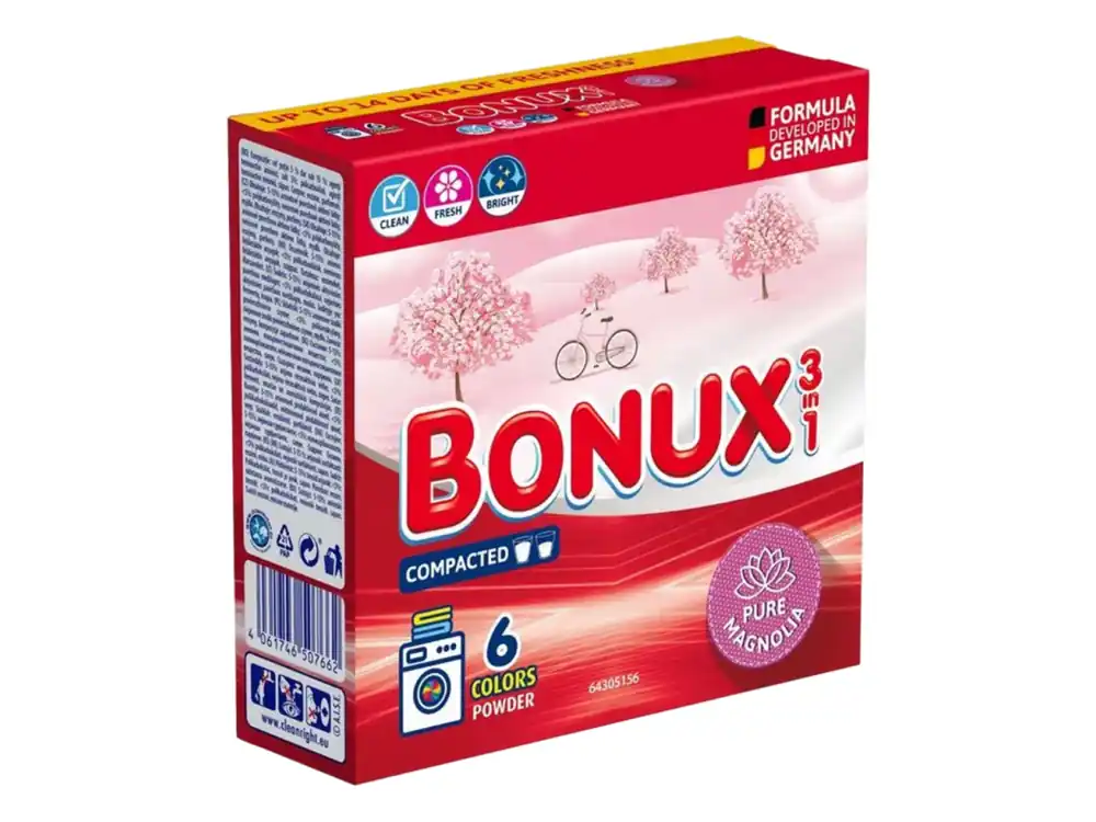 Tovární Cena Bonux 3v1 prací prášek 6 dávek Color Magnolia 0,39 kg