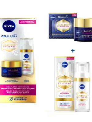 Sezónní Sleva Nivea sada Cellular Luminous (noční krém 50 ml + sérum 30 ml proti pigmentovým skvrnám)