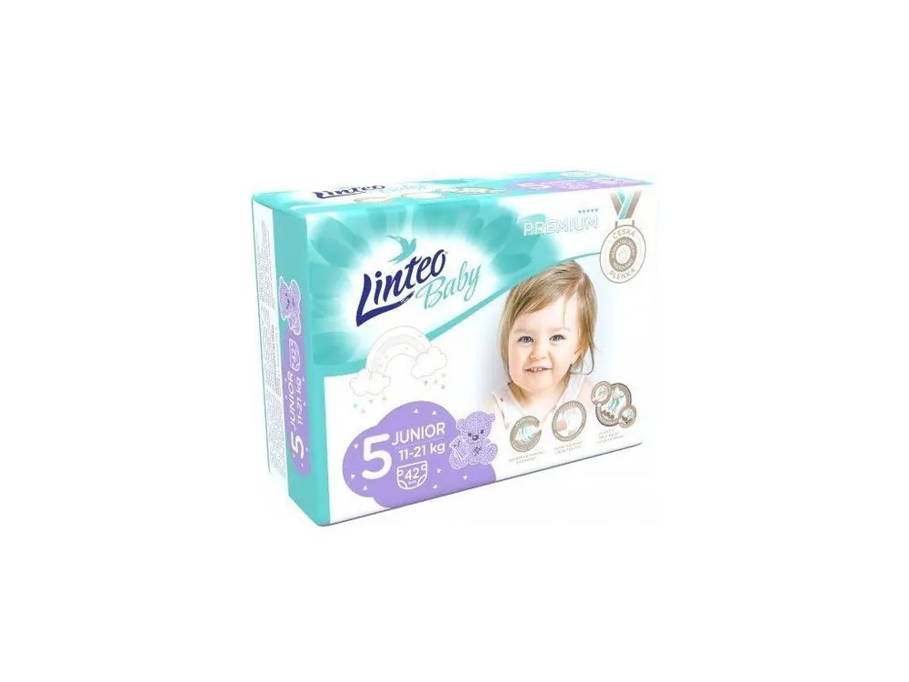 Akce Linteo Baby plenky 5 Junior Premium (11-21 kg) 42 ks