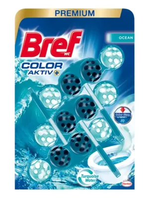 Cenově Výhodný Bref WC blok Color Aktiv 3 ks (3x50g) Ocean