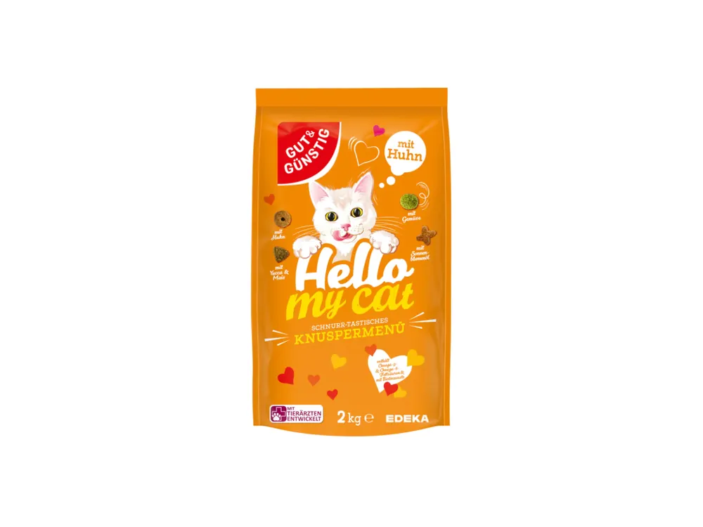 Gut & Gunstig Hello my cat granule pro kočky 2 kg Důbeží Jen Po Omezenou Doba