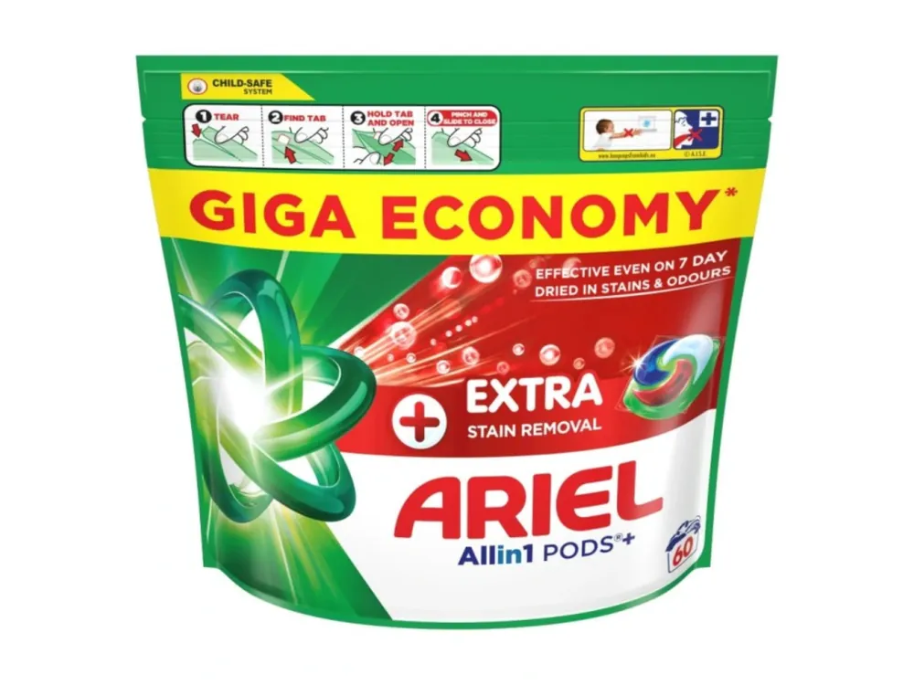 Ariel gelové kapsle 60 ks Extra Stain Removal All in 1 Originální