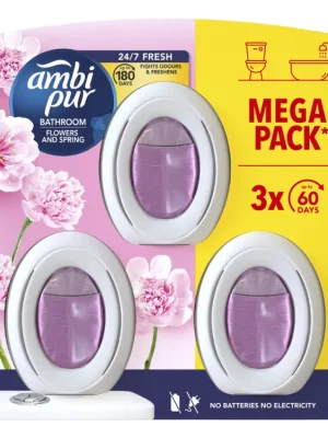 Ambi Pur Bathroom osvěžovač vzduchu 3 x 8 ml Flowers & Spring Víkendová Akce