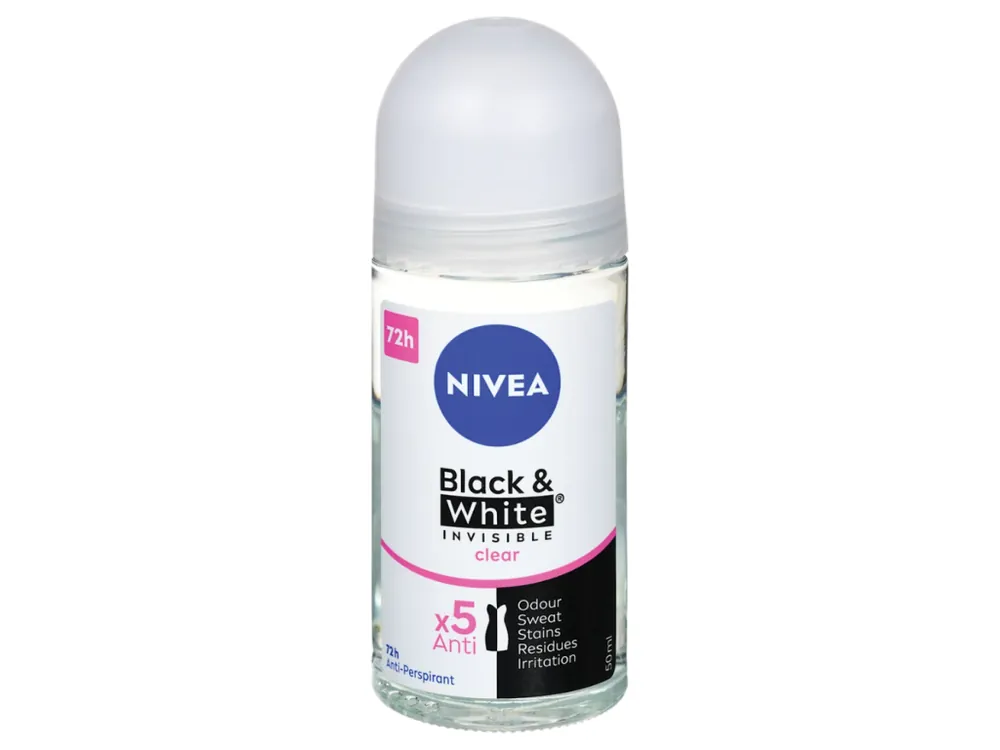 Expresní Doručení Nivea antiperspirant roll-on 50 ml Invisible for Black & White Clear