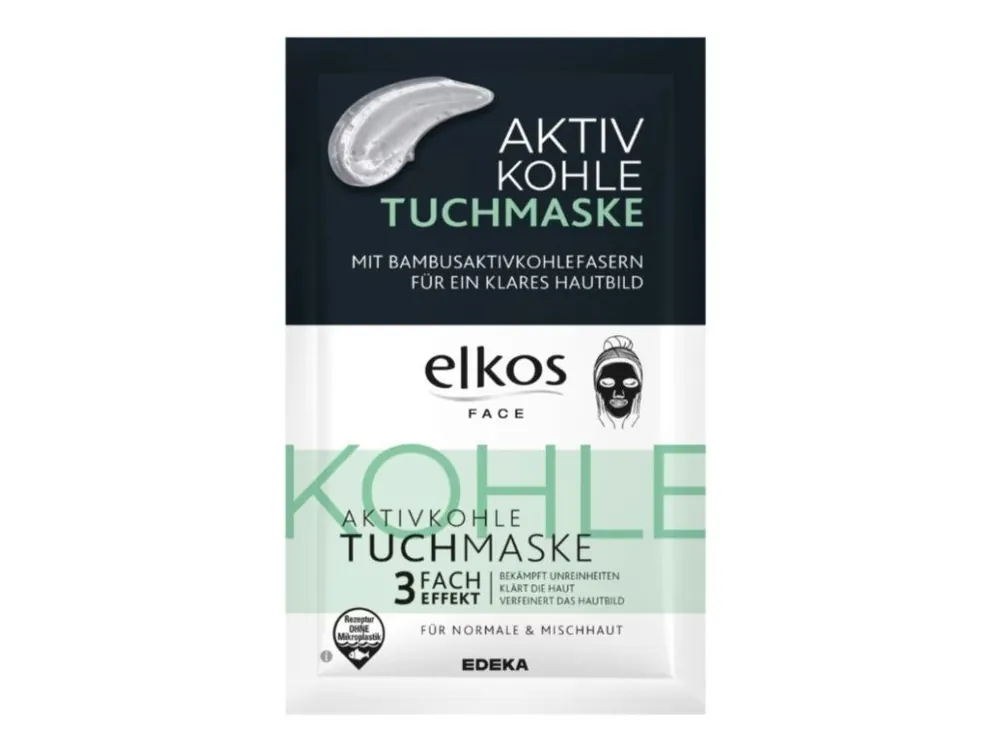 Omezená Nabídka Elkos Face pleťová maska textilní 1 ks s Aktivním uhlím
