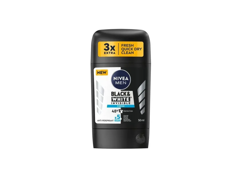 Akční Nabídka Nivea Men antiperspirant stick 50 ml Invisible Black & White Fresh