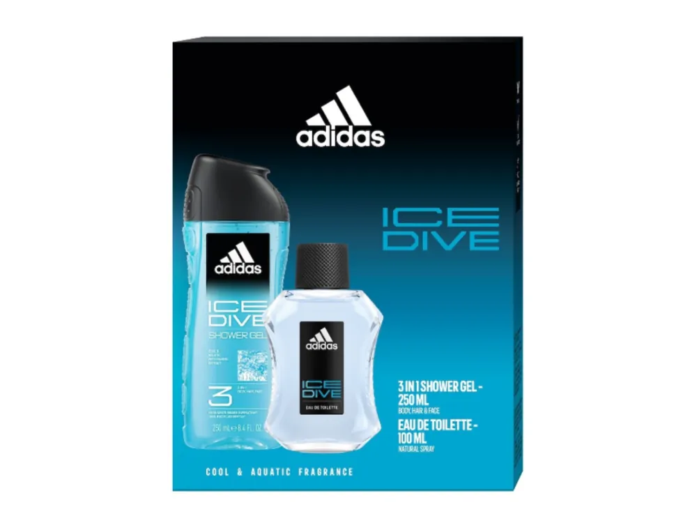 Adidas dárková sada Ice Dive (sprchový gel 250 ml + EDT 100 ml) Akční Cena