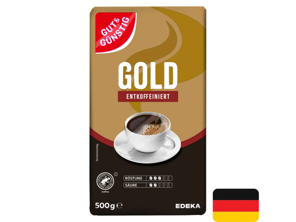 Gut & Günstig káva Gold bez kofeinu pražená, mletá 500 g Akční Nabídka