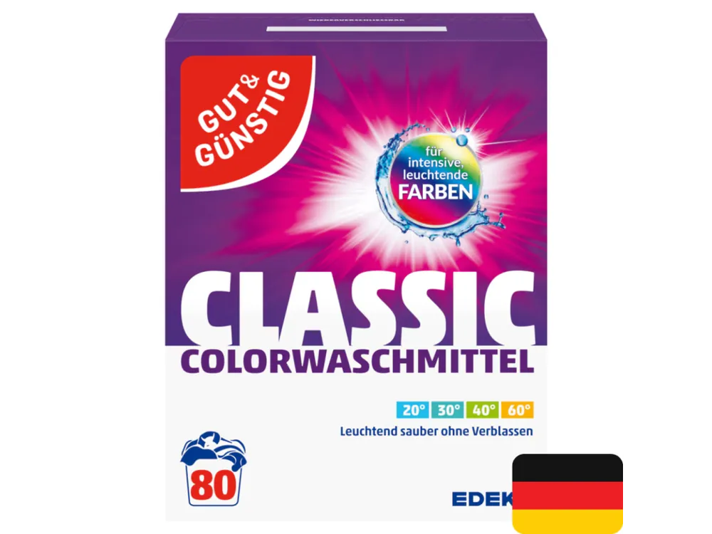 Gut & Günstig prací prášek 80 dávek Classic Color 5,2 kg Víkendová Akce