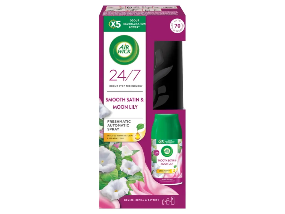 Air Wick Freshmatic strojek s náplní 250 ml Jemný satén a měsíční lilie Top Prodej