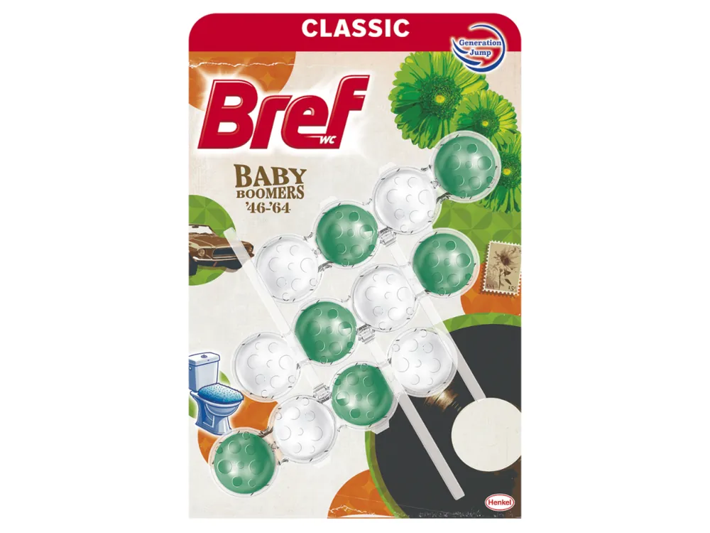 Horká Nabídka Bref WC blok Power Aktiv 3 ks (3x50g) Baby Boomers