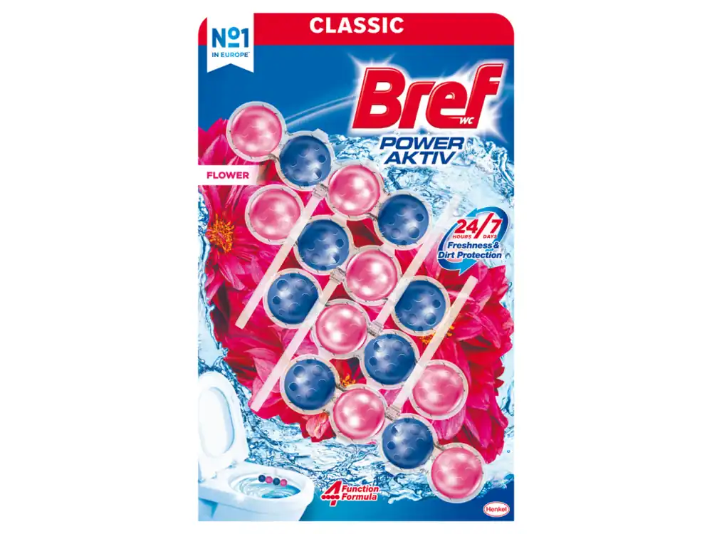 Odeslání Ihned Bref WC blok Power Aktiv 4 ks (4x50g) Flower