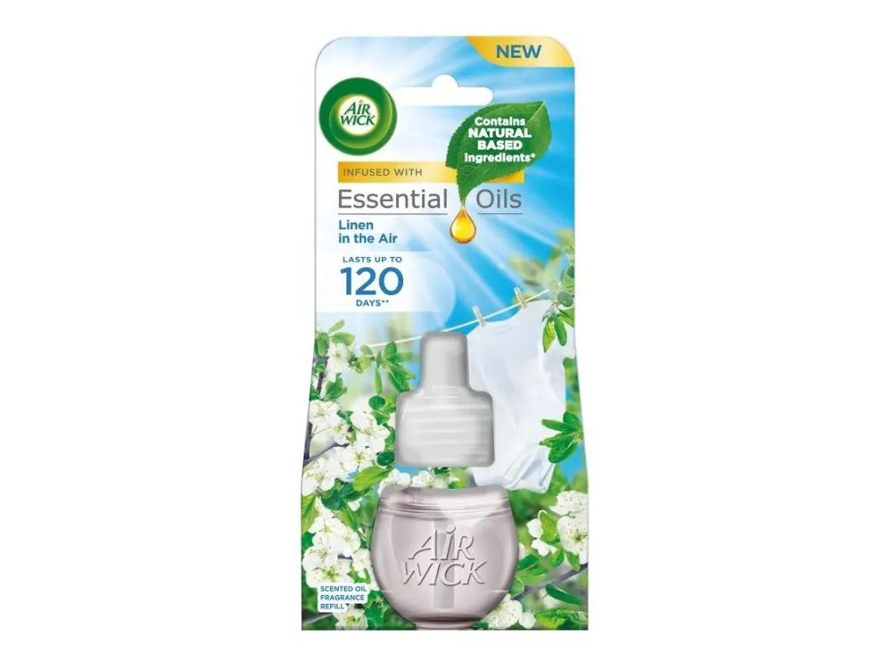 Air Wick Electric náplň 19 ml Essential Oils vůně Prádlo ve vánku Časově Omezené