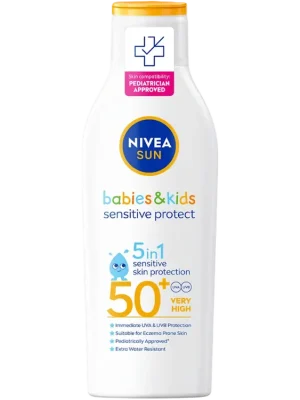 Finální Výprodej Nivea Sun Babies & Kids Sensitive Protect mléko na opalování SPF 50+ 200 ml