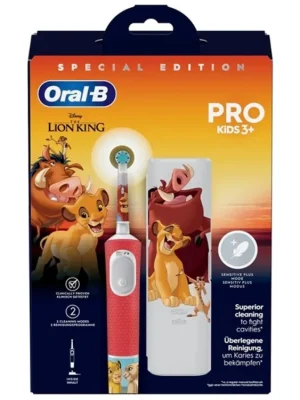 Oral-B elektrický zubní kartáček Kids Pro Lion King + cestovní pouzdro Nová Kolekce
