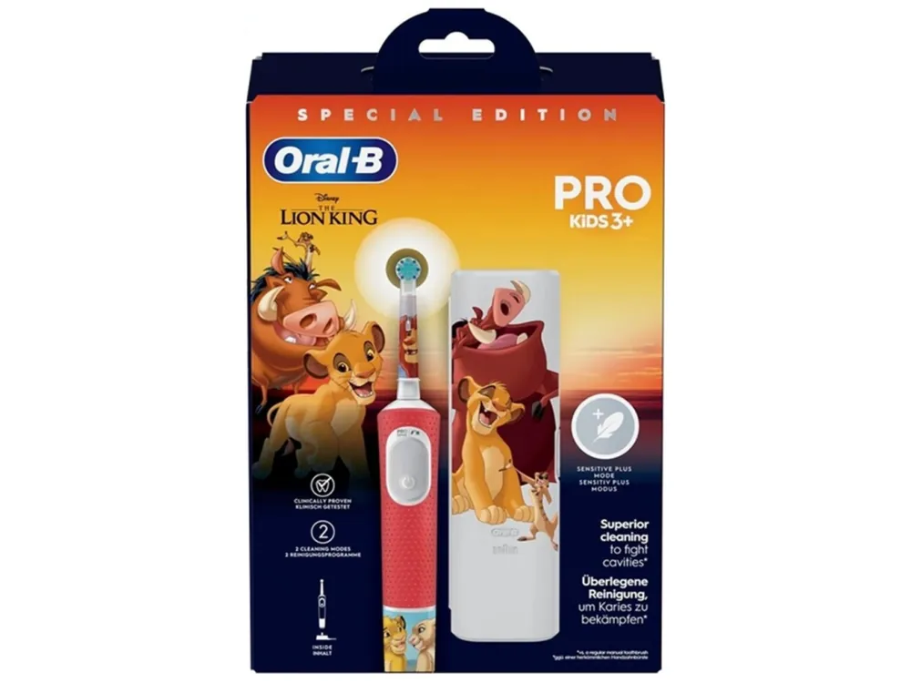 Oral-B elektrický zubní kartáček Kids Pro Lion King + cestovní pouzdro Nová Kolekce