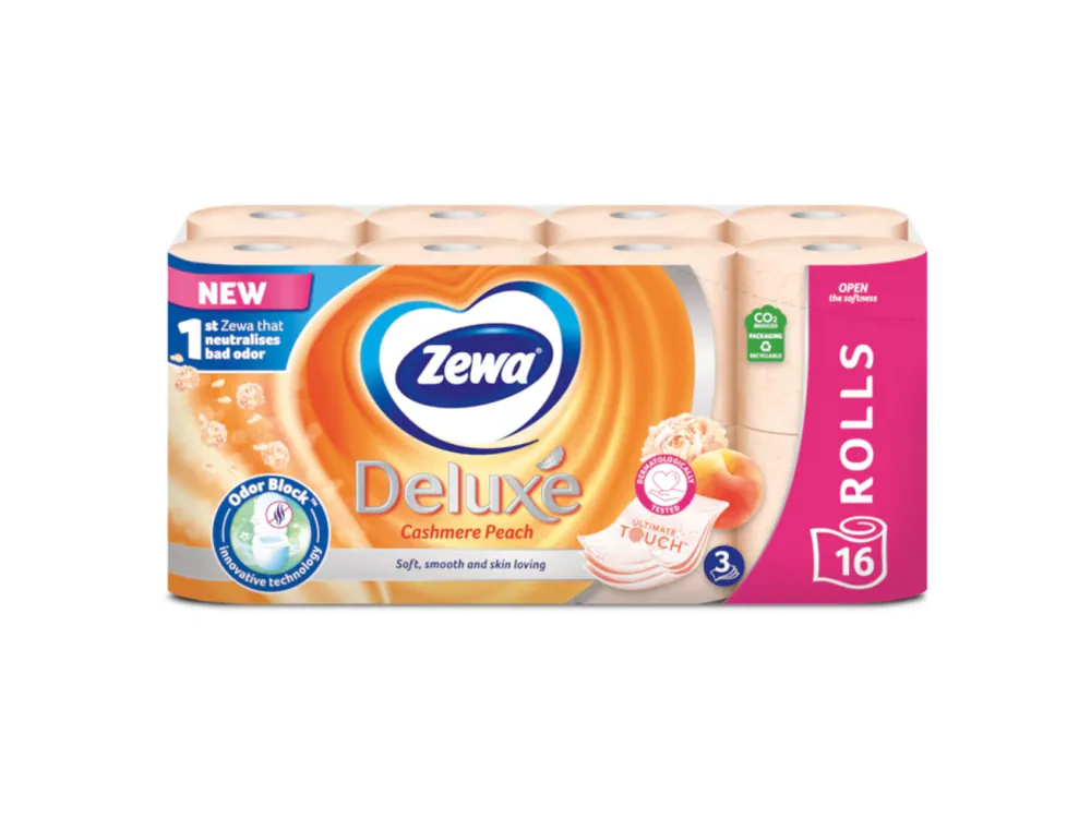 Značkový Zewa toaletní papír 16 ks Deluxe Cashmere Peach 3-vrstvý