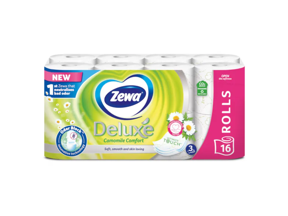 Akční Cena Zewa toaletní papír 16 ks Deluxe Camomile Comfort 3-vrstvý