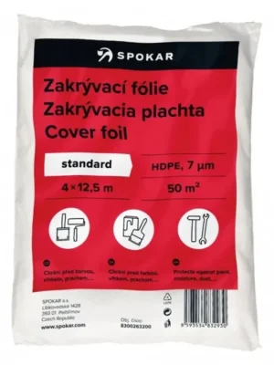 Bezpečná Platba Spokar zakrývací fólie 4x12,5 m 50 m2 HDPE-7µ