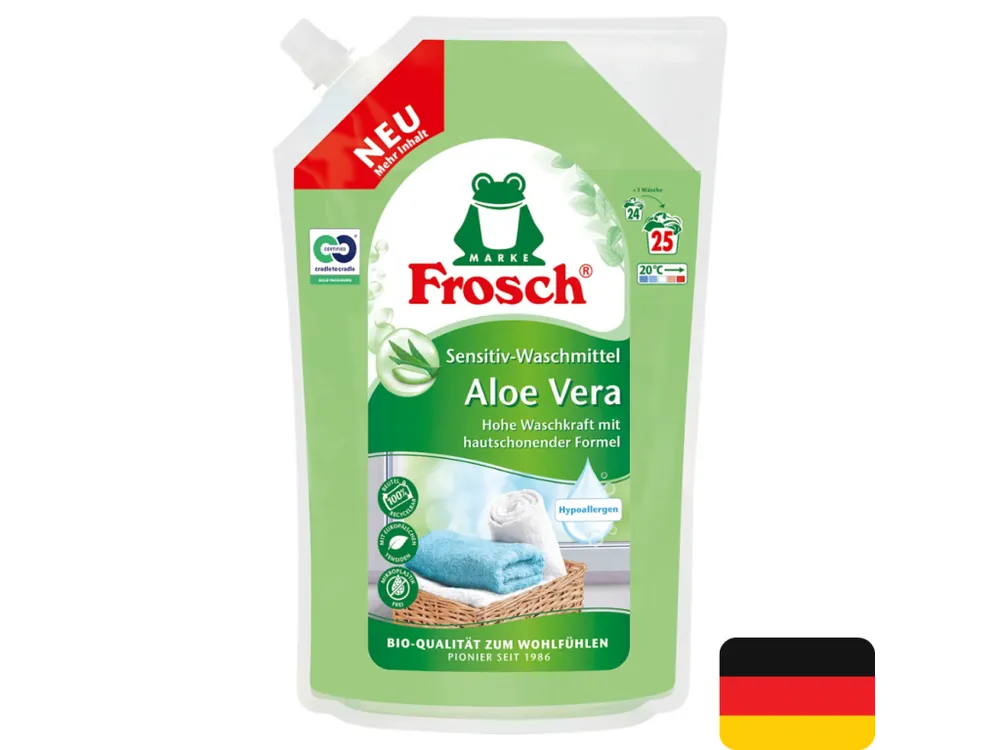 Frosch prací gel 25 dávek Sensitive s Aloe Vera 1,5 l Objednat Nyní