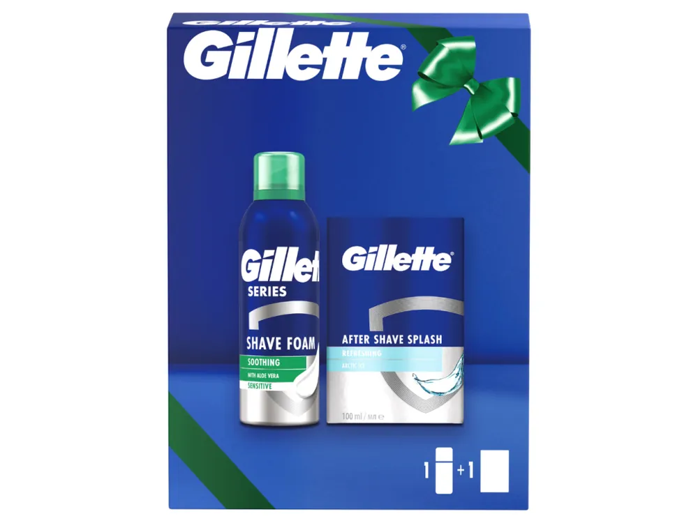 Gillette dárková sada (voda po holení 100 ml + pěna na holení 200 ml) Akční Cena