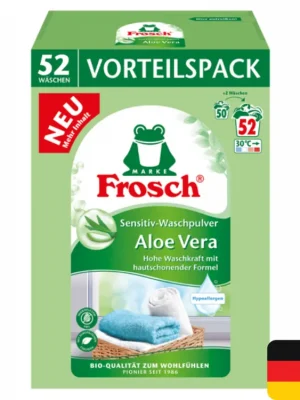 Finální Výprodej Frosch prací prášek 52 dávek Sensitiv Aloe Vera 3,432 kg