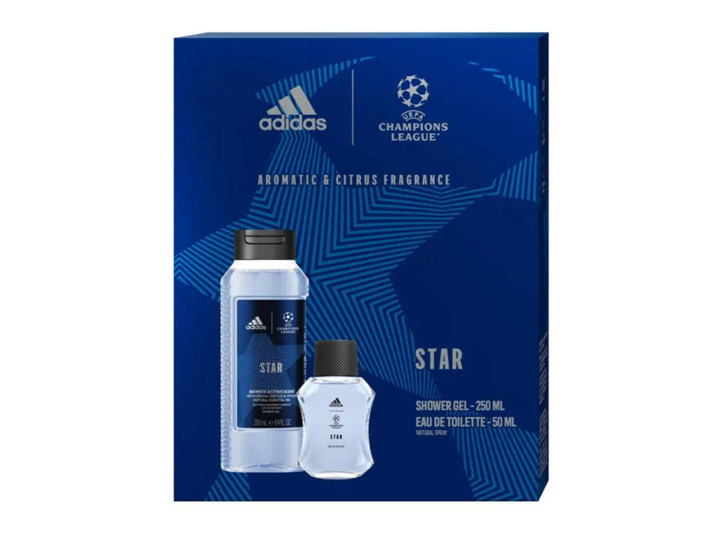 Adidas dárková sada UEFA Star (sprchový gel 250 ml + EDT 50 ml) Must-Have