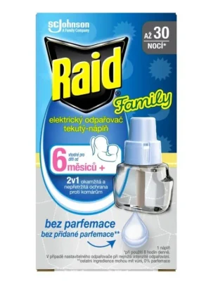 Raid náhradní náplň do elektrického odpařovače na komáry 21 ml = 30 nocí Family Přímo Od Výrobce